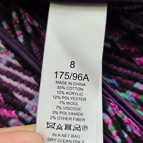 Kate Spade New York Women's Purple Plaid Tweed Blazer Jacket Size 8 - Picture 8 of 8